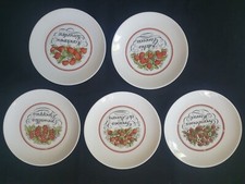 5 coupelles en porcelaine d'Auteuil service bistrot fruits rouge
