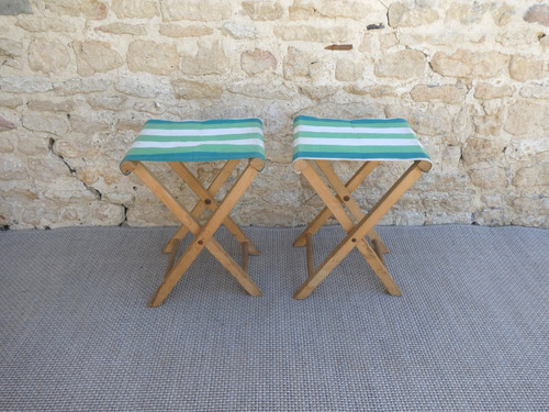Paire tabourets pliants en - paire,