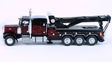 Brekina 1973 Peterbilt 359 Tow Truck Black/Red Flames #86278 HO 1/87 Scale