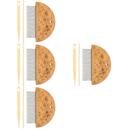 Wood steel loom comb set - wood,