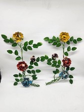 Vintage Italian Metal Toleware Tole Floral Wall Hanging Shabby not Chic