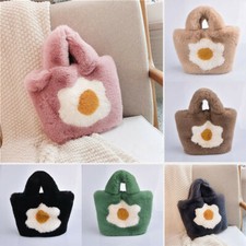 Femme Fausse Fourrure Sac Filles Peluche Imprimé Floral Main à