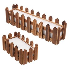 2 Pcs Bac+a+fleur+bois Décor