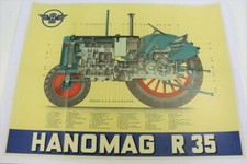 RARE VINTAGE POSTER FARM TRACTOR HANOMAG R 35 1950 57 lance massey porsche