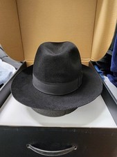 Borsalino Trionfo Felt Hat Black Ribbon Made in Italy  --- Jewish Hat ---