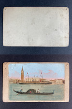 Italy, Venezia, Vintage CDV Albumen Print CDV Gondola, Albumin Print, 6 x 1