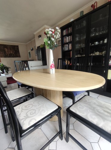 Table manger travertin - table, en