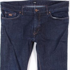 Hommes HUGO BOSS MAINE Regular Straight Élasthanne Bleu Jeans W36 L34