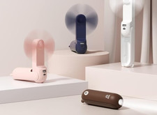 Mini Ventilateur USB Portable, 3-en-1 Lampe De Poche Intégré&Batterie de Secours
