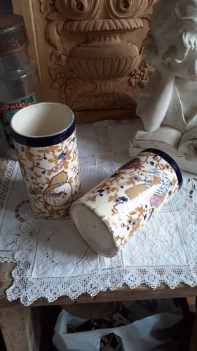 Paire vases rouleaux decor - rouleaux,