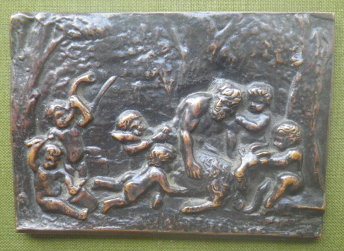 Plaquette bronze xvième - bronze,