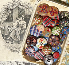 LOT OF ANTIQUE 1930s/40s Multicolor BUTTONS