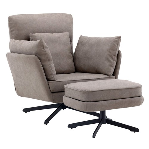 Fauteuil pouf design bouclé - &,