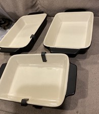 Nouvelle Cuisine Mini Casserole Au Gratin Baking Pan *Square 4”x 6”  *NEW *3-pcs