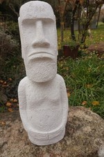 3933  MOAI  BLANC GM  60 CM FIGURINE STATUETTE REPRODUCTION STATUE  ILE  PAQUES