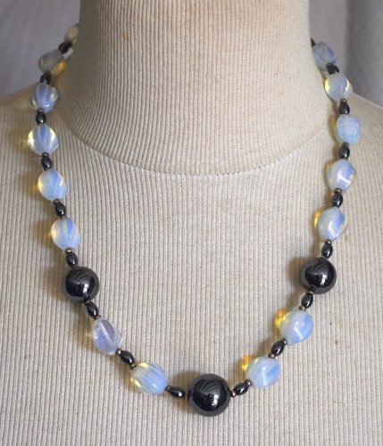 Collier perles opalescente - collier, de