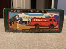 1949 White Tilt Cab Tank Truck Texaco Locking Bank With Key