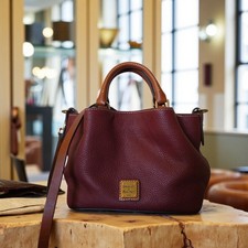 NEW Dooney & Bourke Pebble Grain Mini Barlow Satchel Bordeaux Crossbody 