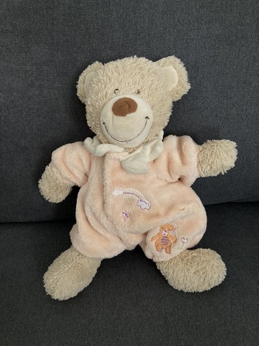 Doudou ours combinaison rose - doudou,