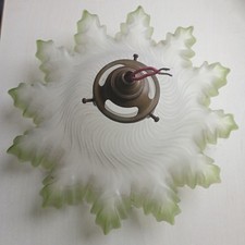 vintage antique opaline serrated pendant lamp wall lamp tulip lampshade