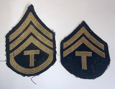 2 X VINTAGE US ARMY JACKET INSIGNIA T PATCHES WITH CHEVRONS