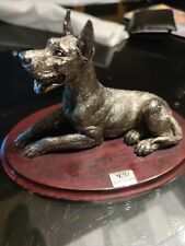 M&D Oggetti d'Arte German Great Dane Statue in Silver Metal