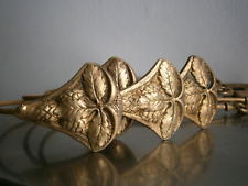 Set of 4 Kiss Curtains Art Nouveau Gilded Bronze 1900 Antique Plant Decor