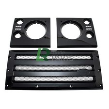 FITS DEFENDER XS NEW FRONT GRILLE & SURROUNDS KIT UPGRADE - GLOSS BLACK