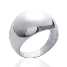 Grosse bague boule femme - argent 925 massif - forme arrondie bombée