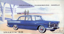 Simca Vedette 1958 range Beaulieu Chambord French market reproduction brochure