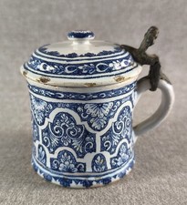 MUSTARD POT CERAMIC FAIENCE PROBABLE ROUEN STRASBOURG 18 EME