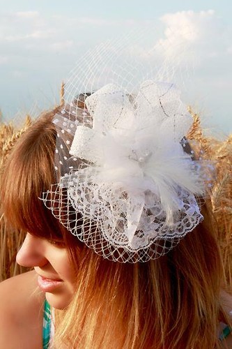 Mini chapeau mariage tulle - mini,