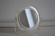 VINTAGE 70s DOUBLE SIDED PLEXIGLASS MAGNIFYING MIRROR