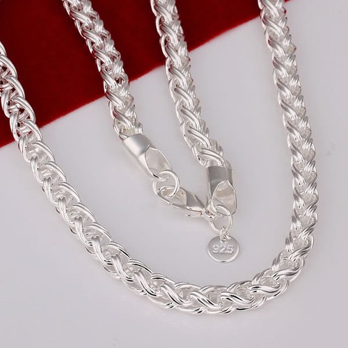 Chaine torsadé plaqué argent