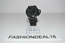 Oozoo Authentic Steel Aged Black Leather Black SS Oversized 47mm $270 Watch