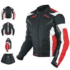 Moto CE Protections Textile Veste Blouson Manchon Démontable Gilet Rouge
