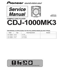 Manuel De Service Pour PIONEER CDJ-1000 MK3