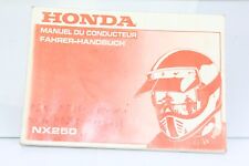 Honda NX 250 NX250 Dominator Owners Manual Drivers Manual Drivers Manual