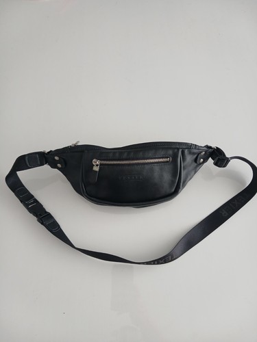 Sac banane texier cuir noir - banane,