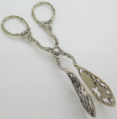 Solid silver sugar tweezers - solid,