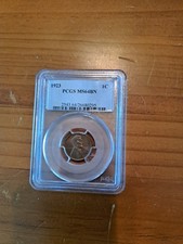1923 PCGS MS 64 BN Lincoln Cent -Spot on Lincoln Face is on the cover of case
