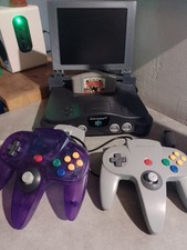 Console Nintendo 64 PAL Noire en TBE + Ecran sur mesure 8" (voir description)