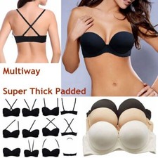 Bridal Super Push Up Bra Thick Padded Invisible Bra Add 2 Cup Strapless Lingerie