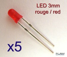 5x LED diode ROUGE 3 mm - 2