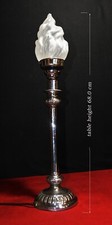 Rare 1920 George V silver plated Corinthian banquet lamp art deco opaline shade