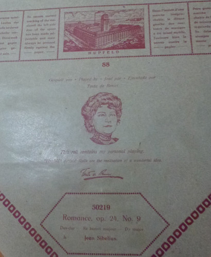 Pianola roll hupfeld - pianola, jean
