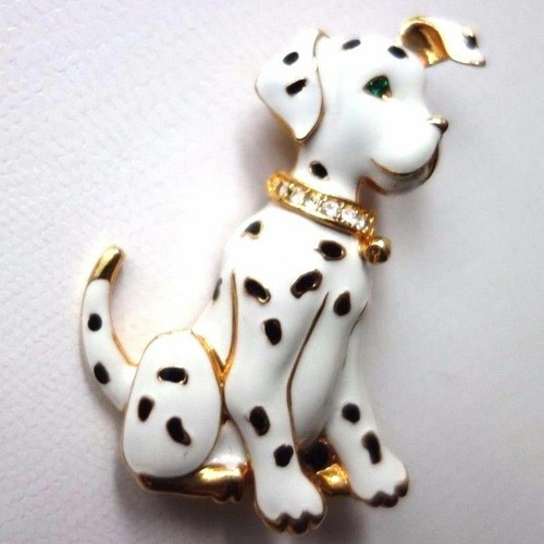 Broche chien dalmatien - broche, émail