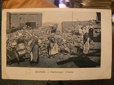 Old postcard Belgium env baudour coal mining mine sorters craft