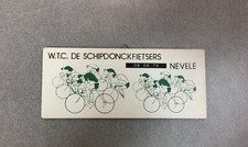WOODEN PLATE COLLECTOR BELGIAN BICYCLE W.T.C DE SCHIPDONCKFIETSERS NEVELE 08-09-1979