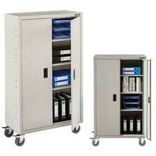 AREBOS Armoire de bureau 155x90x40 cm, 2 portes, 3 étagères réglables, serrure